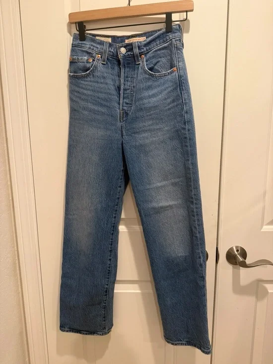 LEVI’S Ribcage Straight Ankle Jeans size 24 High Rise - Picture 4 of 11